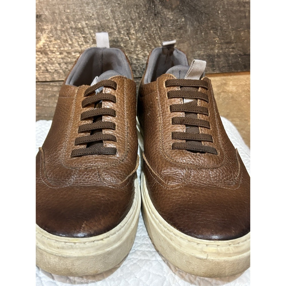 Martin Dingman David Men's Sneakers Size 9M Brown Leather Slip On Shoes - Picture 5 of 8